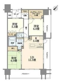 クレストシティレジデンス 5階 間取り図