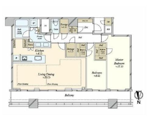 パークタワー晴海 48階 間取り図