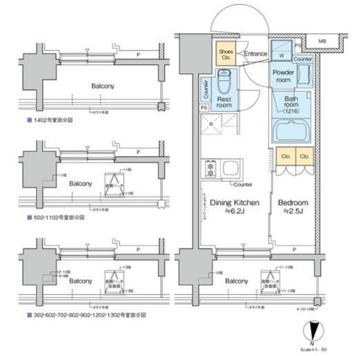 プラウドフラット亀戸ステーションプレイス 1102 間取り図
