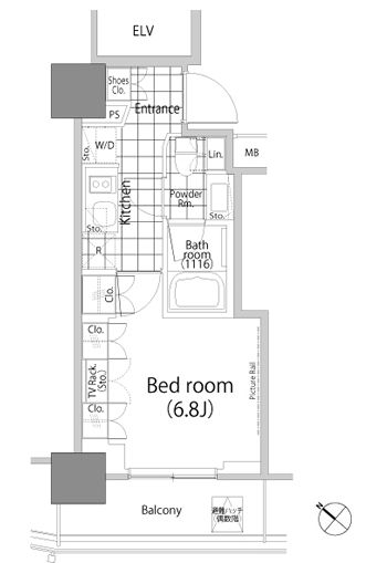 パークハビオ赤坂タワー 1411 間取り図