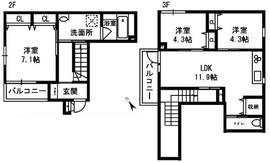 Mieux vie Yoyogi-Uehara (ミュウ・ヴィ 代々木上原) 205 間取り図