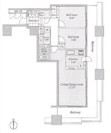 プラウドタワー東五反田 5階 間取り図