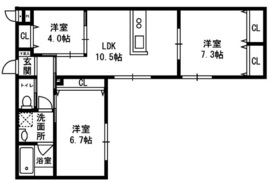 Mieux vie Yoyogi-Uehara (ミュウ・ヴィ 代々木上原) 102 間取り図