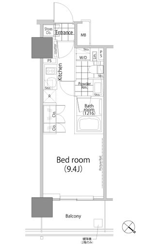 パークハビオ赤坂タワー 1505 間取り図
