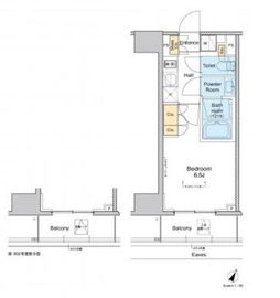 プラウドフラット戸越銀座 302 間取り図