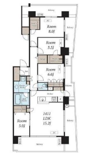 HARUMI FLAG SEA VILLAGE (晴海フラッグ シーヴィレッジ) 14階 間取り図