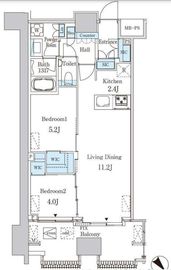 レガシス中目黒 412 間取り図