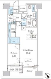 レガシス中目黒 1102 間取り図
