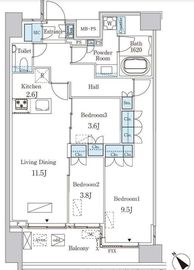 レガシス中目黒 1103 間取り図