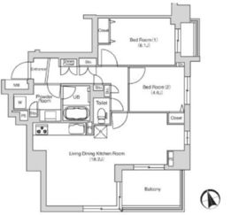 エミリブ鷺ノ宮 1002 間取り図