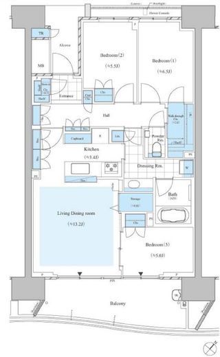 HARUMI FLAG SEA VILLAGE (晴海フラッグ シーヴィレッジ) 6階 間取り図