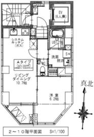 LASPACIO蔵前レジデンス (ラスパシオ蔵前レジデンス) 1001 間取り図