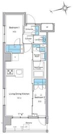 ルフォンプログレ品川戸越 401 間取り図