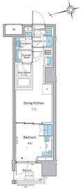 ルフォンプログレ品川戸越 406 間取り図