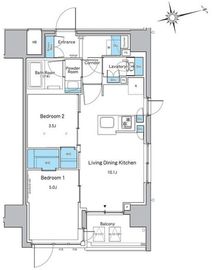 ルフォンプログレ品川戸越 804 間取り図