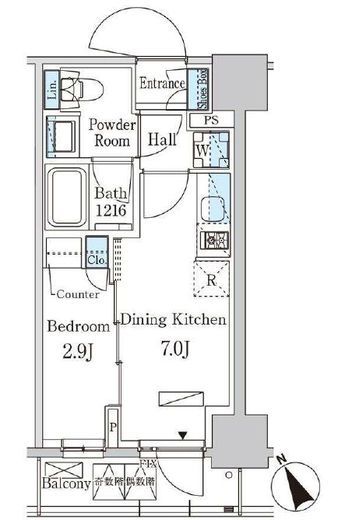 パークアクシス日本橋茅場町ステーションゲート 502 間取り図