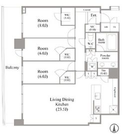 パークタワー晴海 48階 間取り図