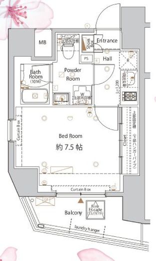 Log浅草橋 (ログ浅草橋) 2階 間取り図