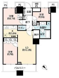 ザ・東京タワーズ シータワー 18階 間取り図