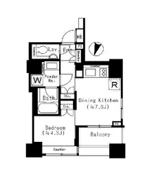 パークリュクス西麻布 4階 間取り図