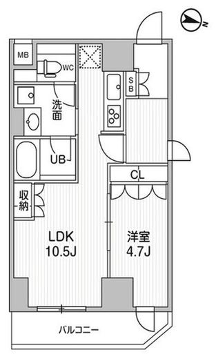 コンフォリア・リヴ千住 1202 間取り図