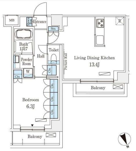 アリビオ学芸大学 209 間取り図