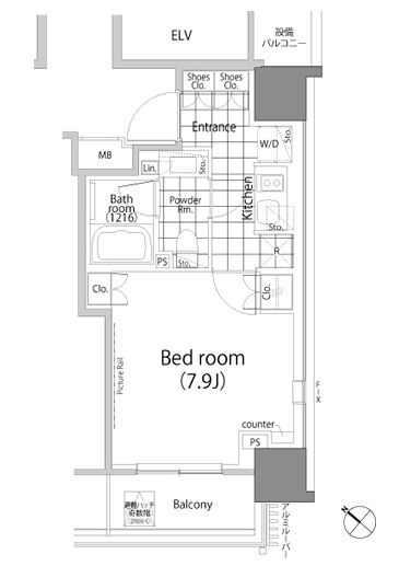 パークハビオ赤坂タワー 812 間取り図