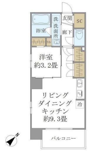 ステラコート川崎 804 間取り図