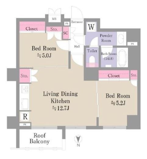 ダイナシティ西新宿 2階 間取り図