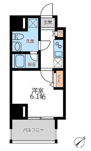 プライマル横濱平沼橋 1002 間取り図