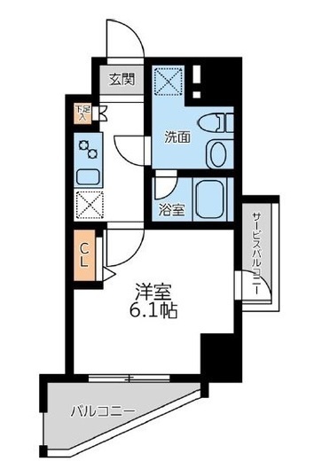 プライマル横濱平沼橋 501 間取り図