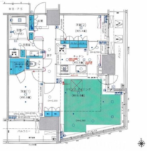 川崎ゲートタワー 19階 間取り図