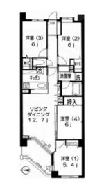 コスモ・ザ・ガーデン二子多摩川 2階 間取り図