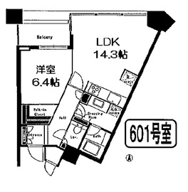 パークコート赤坂ザ・タワー 6階 間取り図