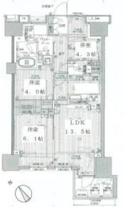 グレーシア勝どき 3階 間取り図