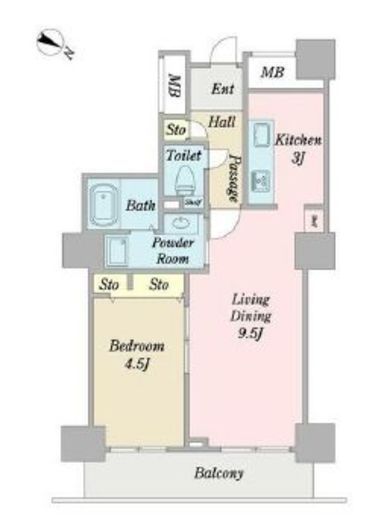 天王洲ビュータワー 2903 間取り図