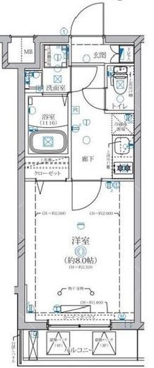 ディアレイシャス等々力 2階 間取り図