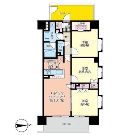 プレシス本厚木レジデンス 2階 間取り図