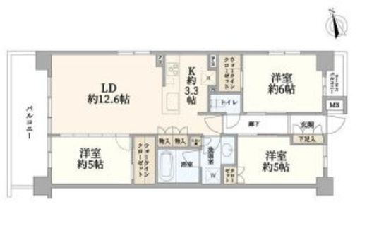 グランリビオ浜田山 4階 間取り図