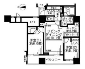 ワールドシティタワーズ アクアタワー 18階 間取り図