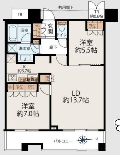 パークタワーグランスカイ 30階 間取り図