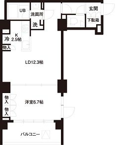レジディア白金高輪 201 間取り図