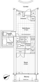 カスタリア祐天寺 207 間取り図