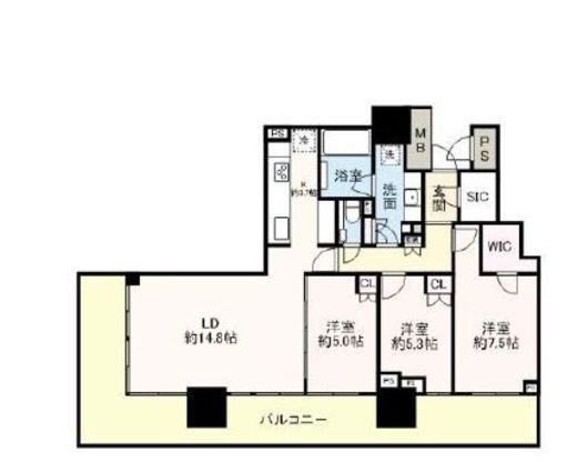 ブランズタワー豊洲 8階 間取り図