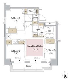 アーバネックス新御徒町 1103 間取り図