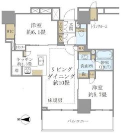 ブリリアタワー上野池之端 25階 間取り図