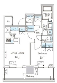 JP noie 蔵前 (ジェーピーノイエ蔵前) 1823 間取り図