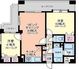 朝日マンション赤坂南部坂 6階 間取り図