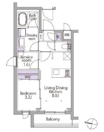 イプセ初台 203 間取り図