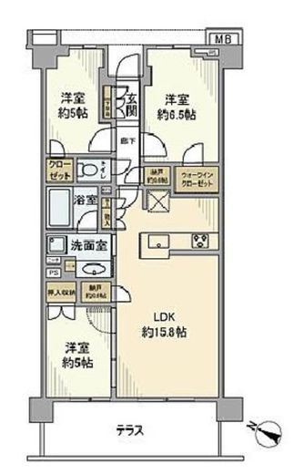 プラウド鷺沼テラス 1階 間取り図